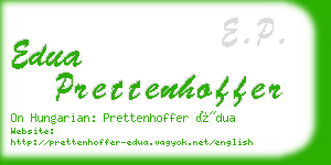 edua prettenhoffer business card